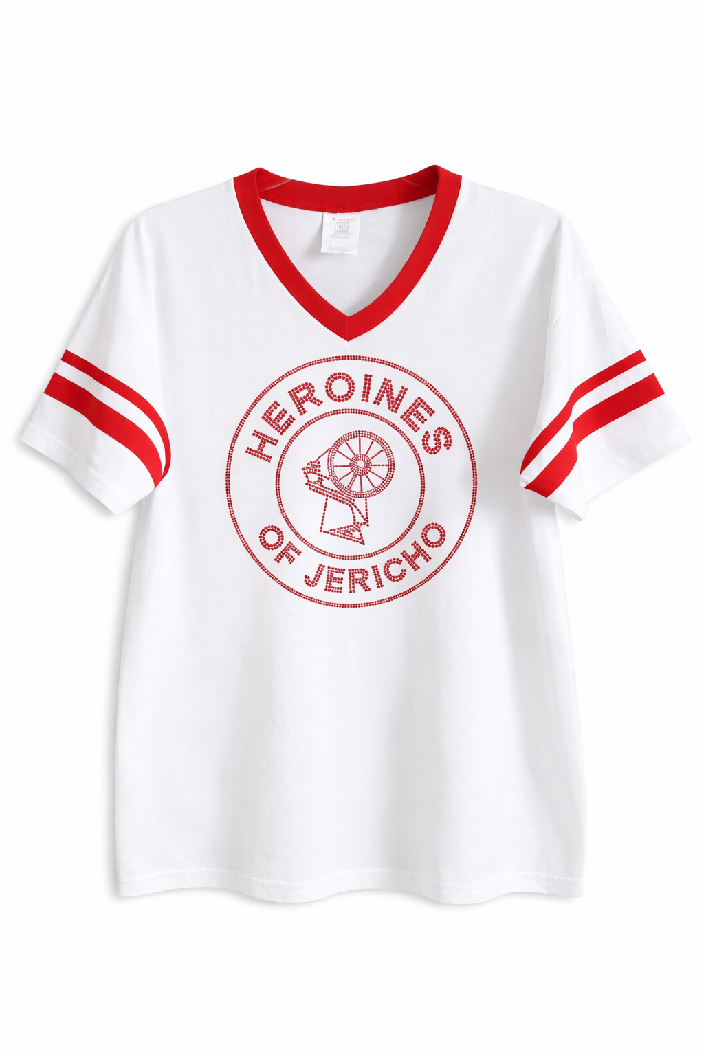 Heroines of Jericho Rhinestone V-Neck T-Shirt
