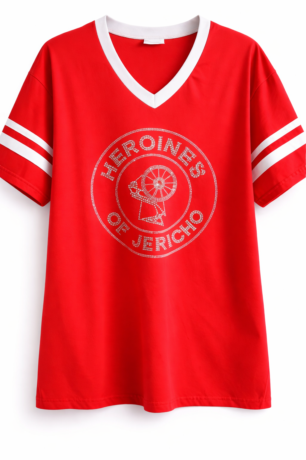Heroines of Jericho Rhinestone V-Neck T-Shirt